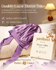 Yanibest bonete satin doble capa mantiene la humedad del cabello durante la noche