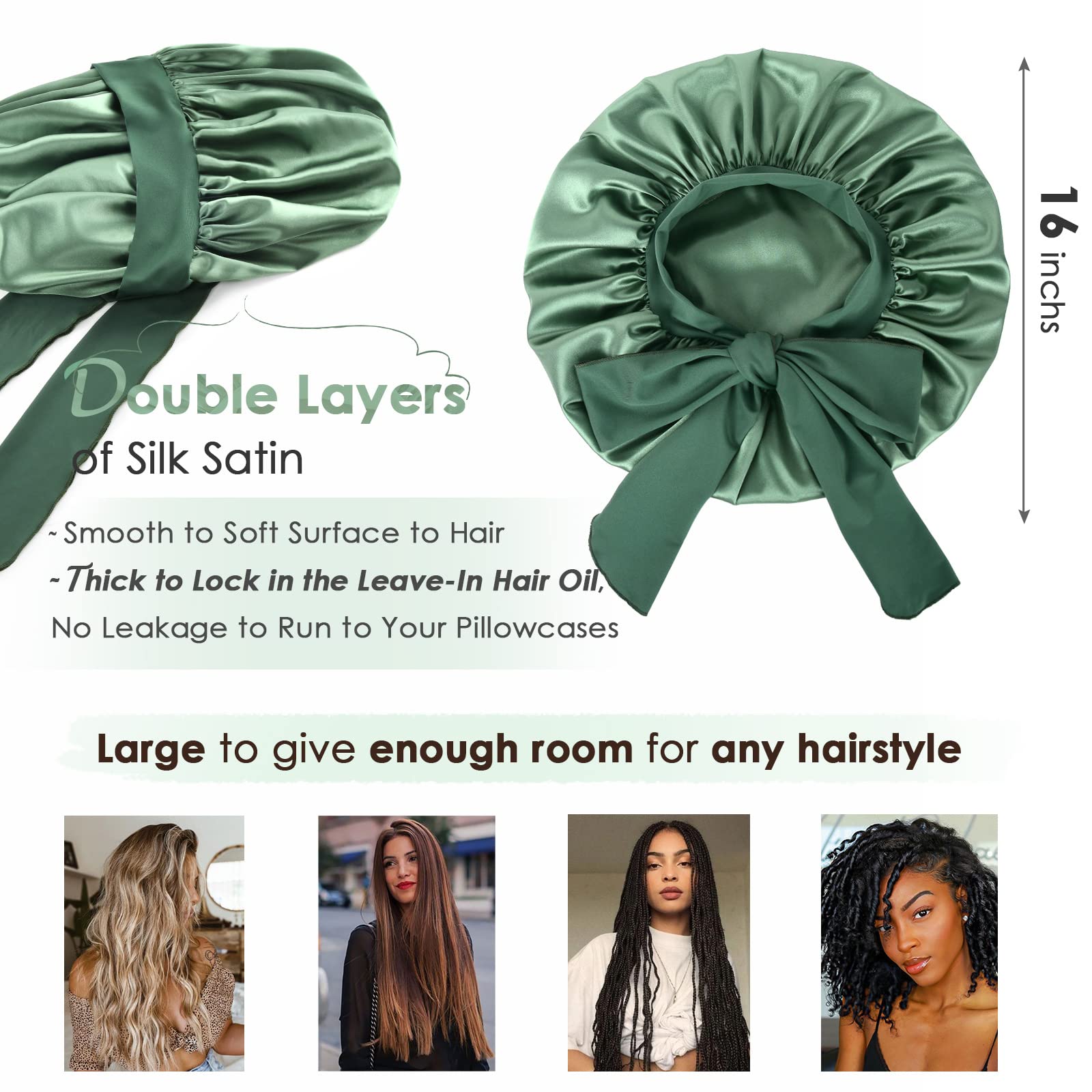 YANIBEST bonete satin multiuso: ideal para dormir, ejercicio o maquillaje.