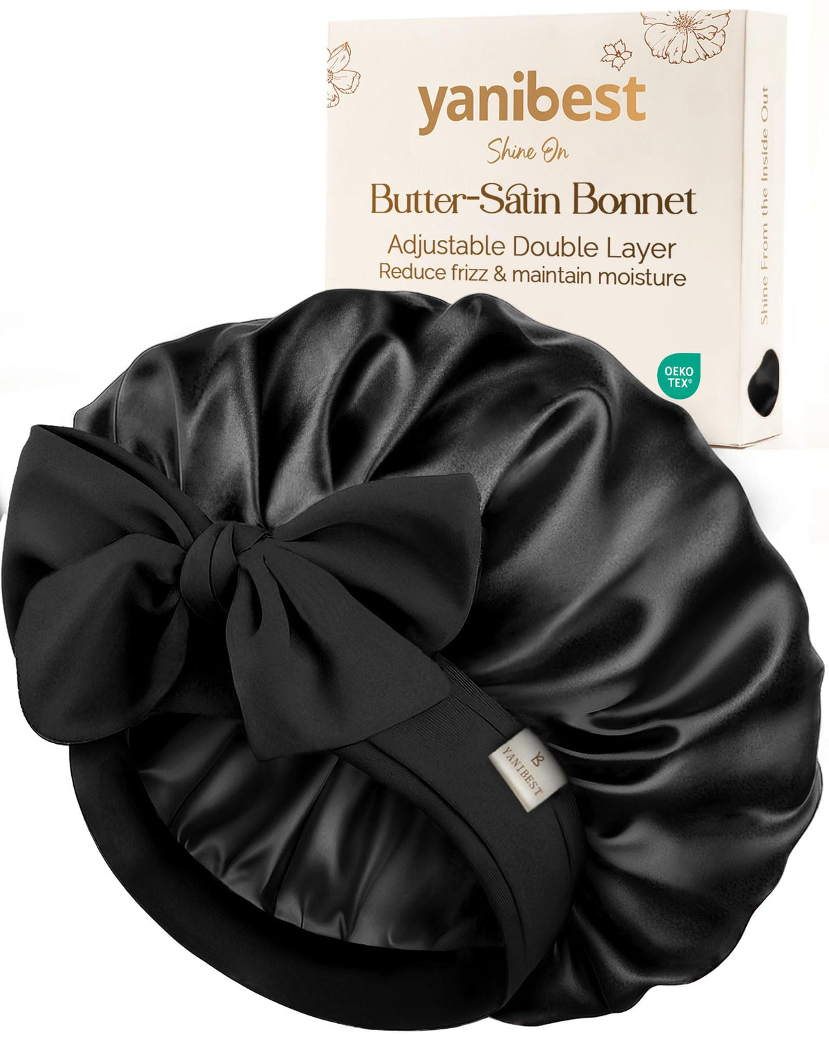 Yanibest bonete satinado ajustable para dormir protege cabello y piel