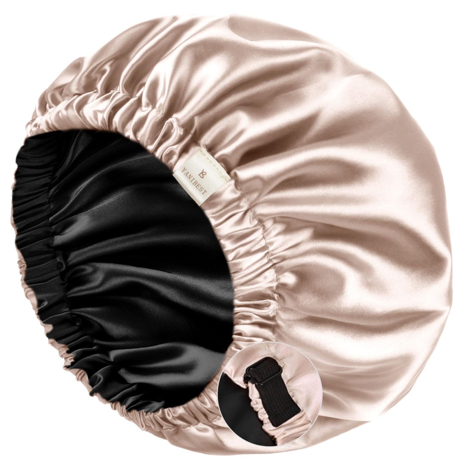 Yanibest Bonnet Satin Ajuste Doble Capa protege el cabello durante el sueño.