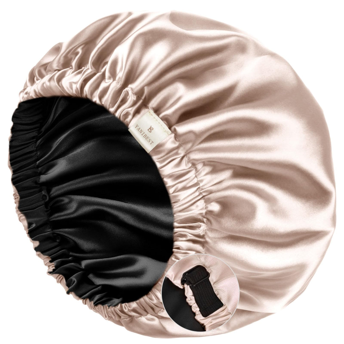 Yanibest Bonnet Satin Ajuste Doble Capa protege el cabello durante el sueño.