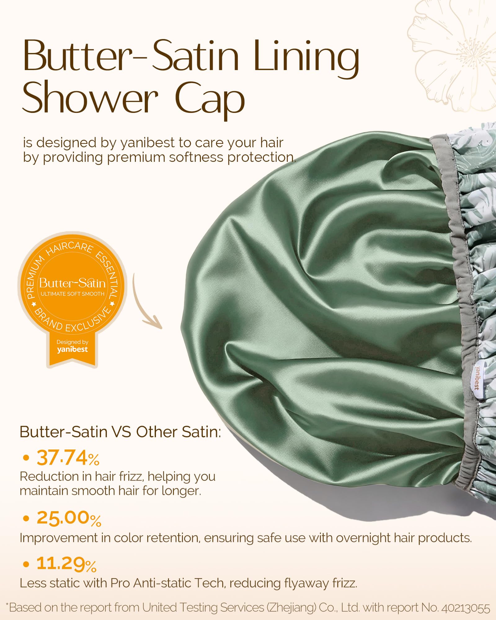 Yanibest capa ducha impermeable de doble capa protege el cabello de salpicaduras