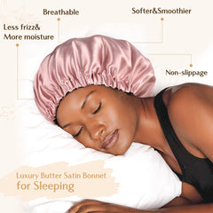 YANIBEST double layer satin bonnet for overnight use with hair protection