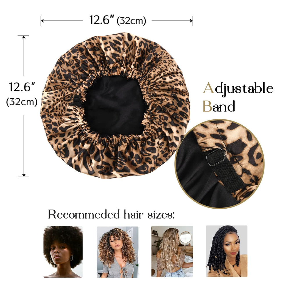 YANIBEST double-layer satin bonnet protects sheets and hair from product transfer