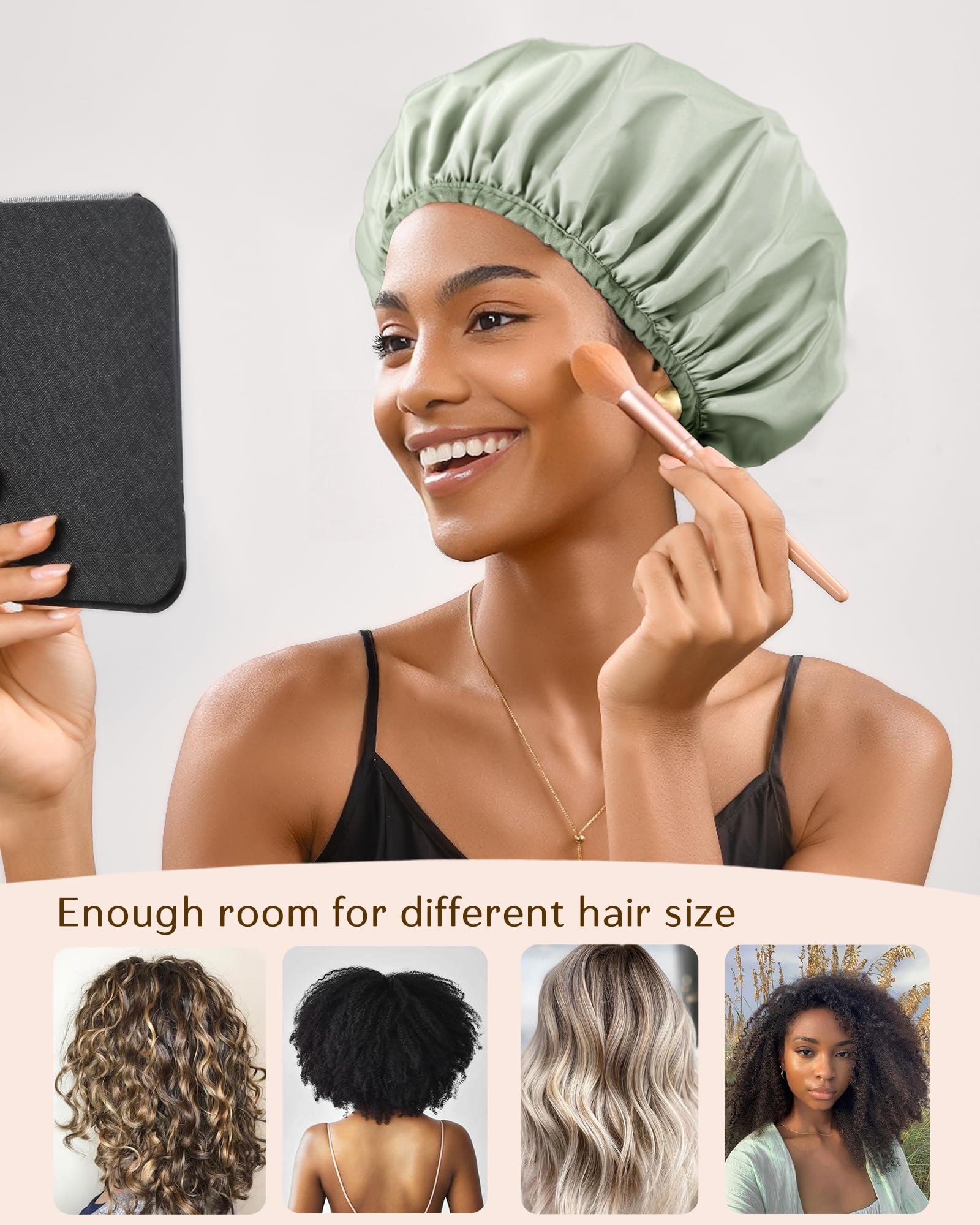 YANIBEST double-layer shower cap provides sturdy, durable protection for various hair lengths.