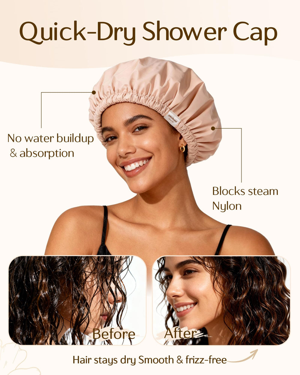 Gorra impermeable de nylon Yanibest para evitar salpicaduras y mantener el cabello seco