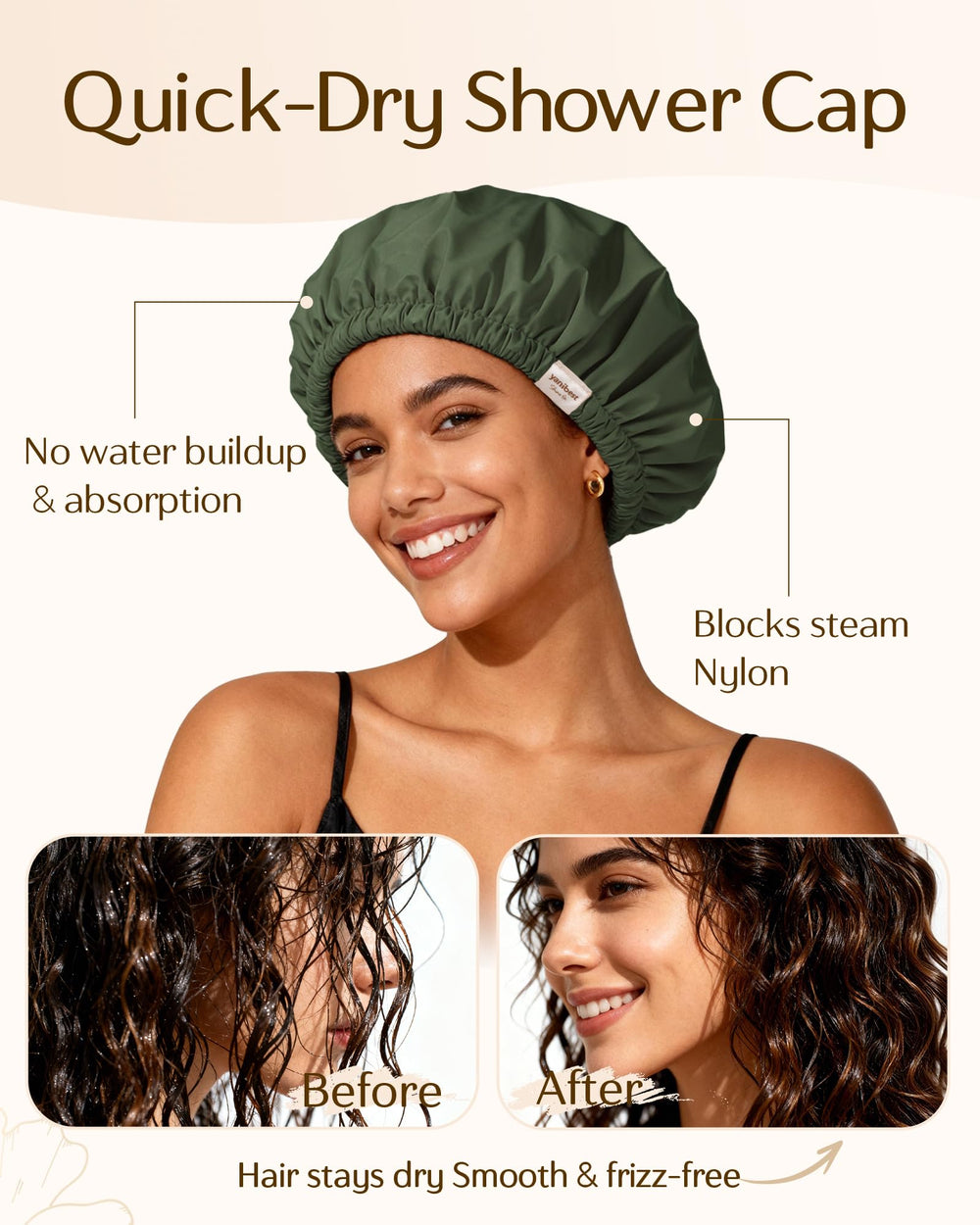 Gorra Yanibest de 33 cm para cabello grueso.