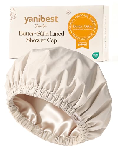 Yanibest gorro de ducha impermeable mantiene el cabello seco durante la ducha