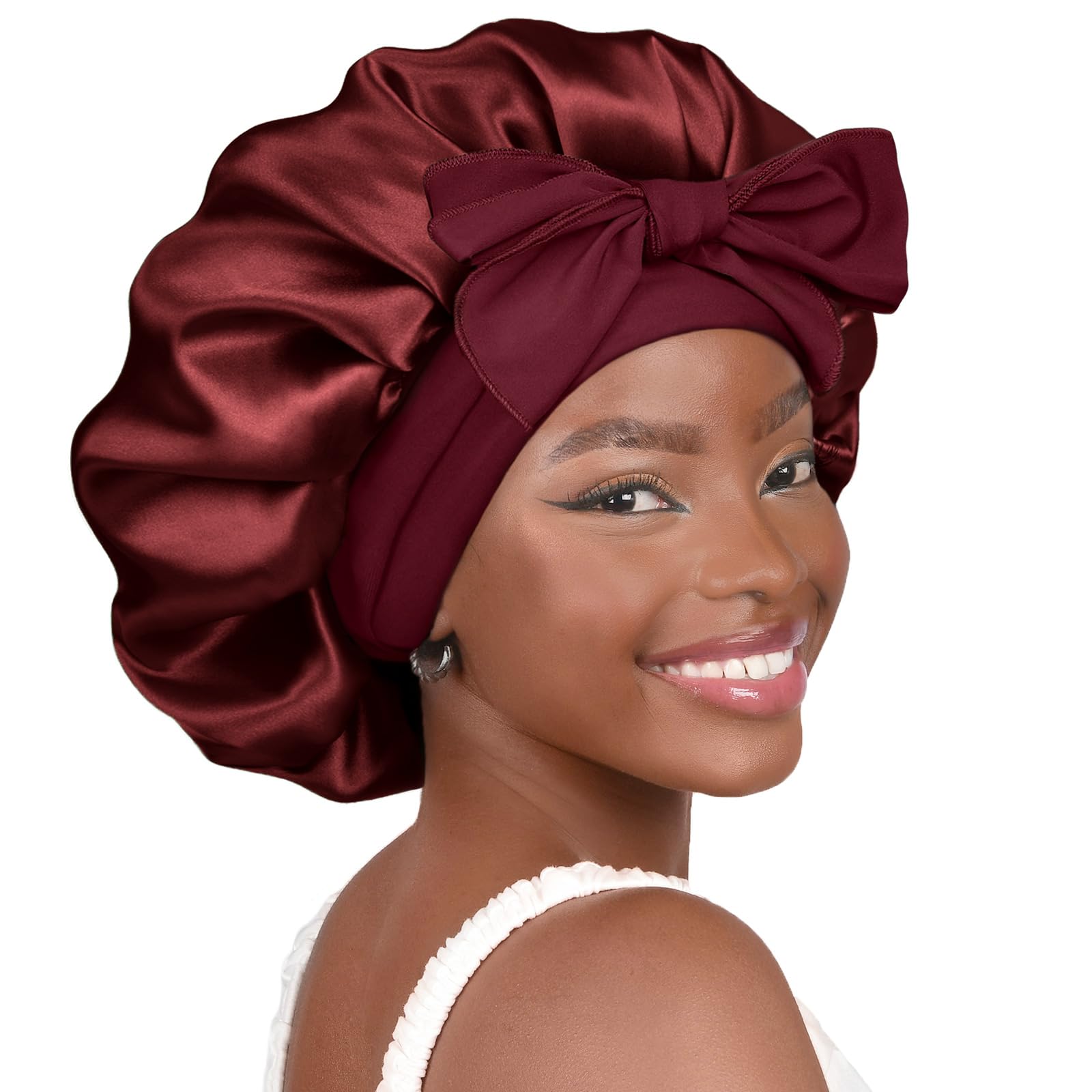Gorro de satén ajustable de YANIBEST protege el cabello durante la noche