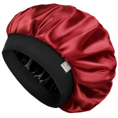 Gorro de seda YANIBEST para dormir con doble capa, cuida el cabello durante la noche.