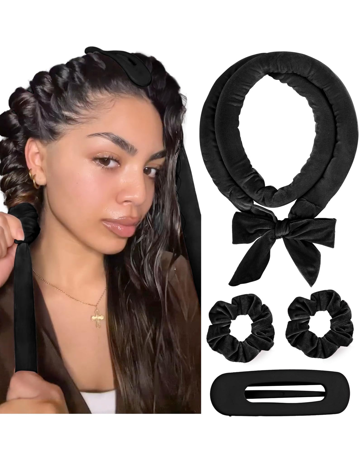 YANIBEST heatless curls overnight set creates soft waves without heat exposure.