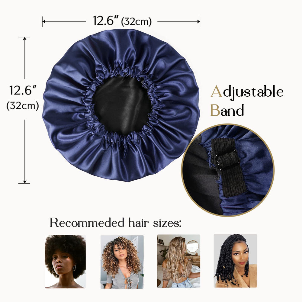 YANIBEST multifunctional satin bonnet keeps hair tucked away during washing face.