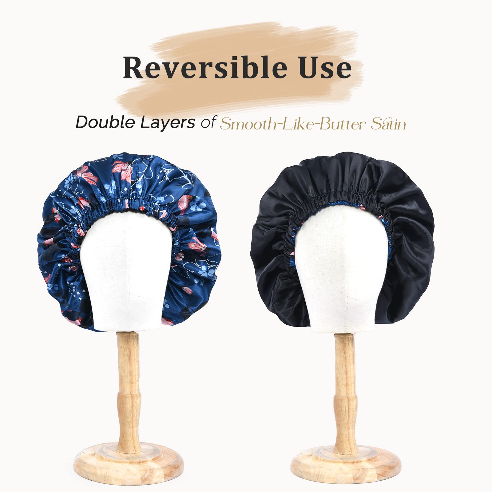 YANIBEST bonnet with patented elastic band, adjustable for secure, comfortable fit.