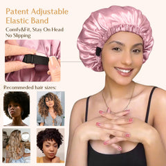 YANIBEST reversible satin bonnet with dual colors for versatile nighttime styling.