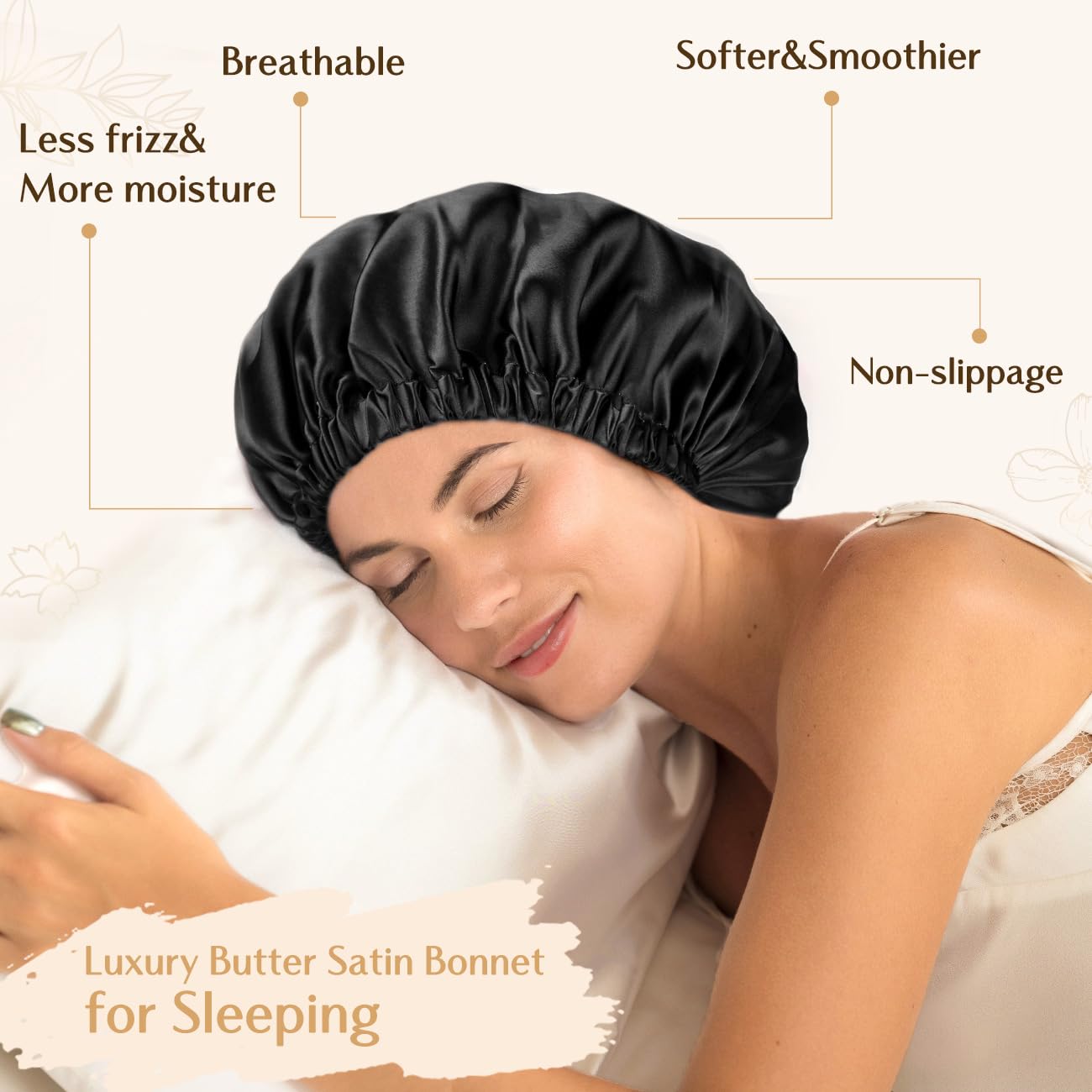 YANIBEST reversible satin bonnet offers two soft colors for versatile styling.