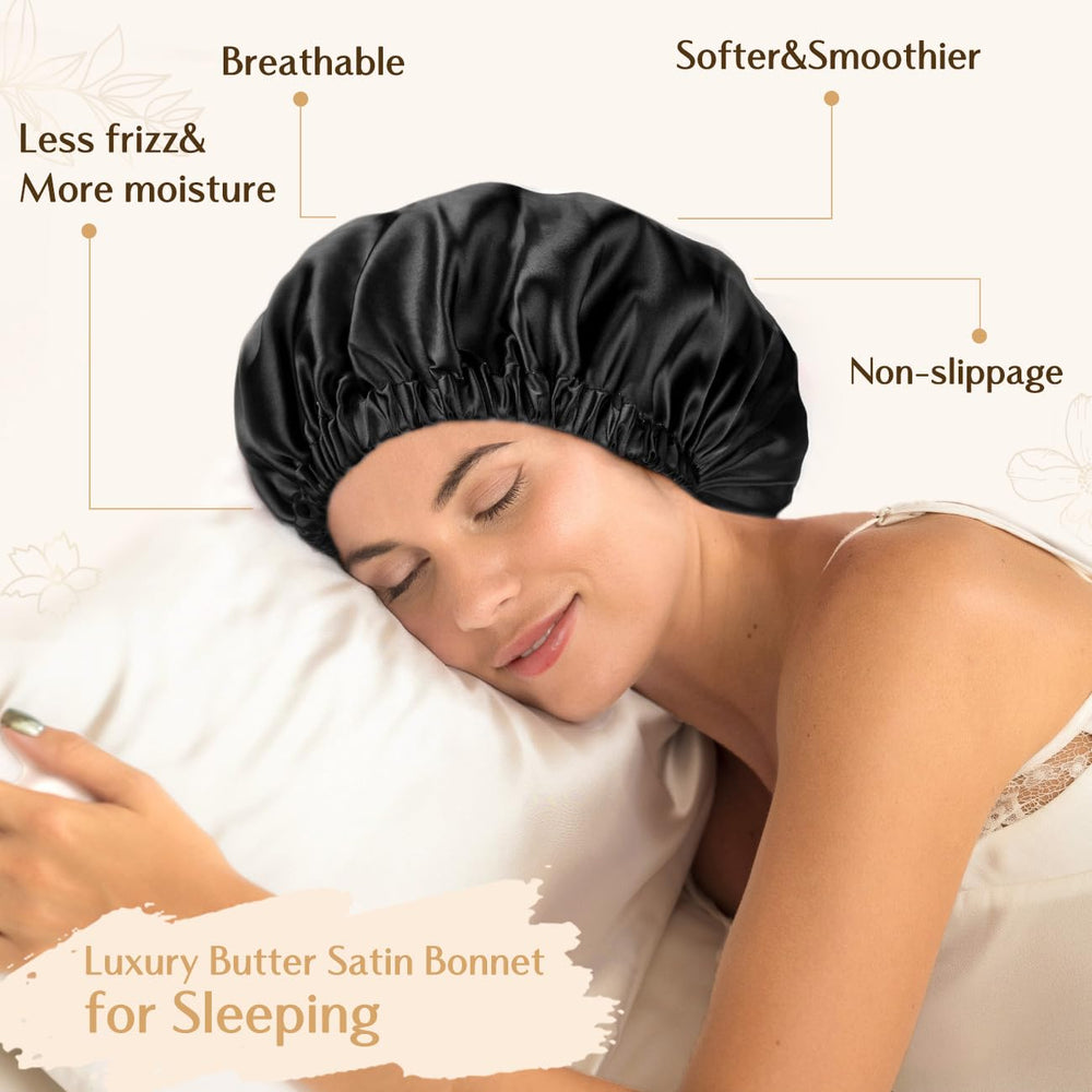 YANIBEST reversible satin bonnet offers two soft colors for versatile styling.