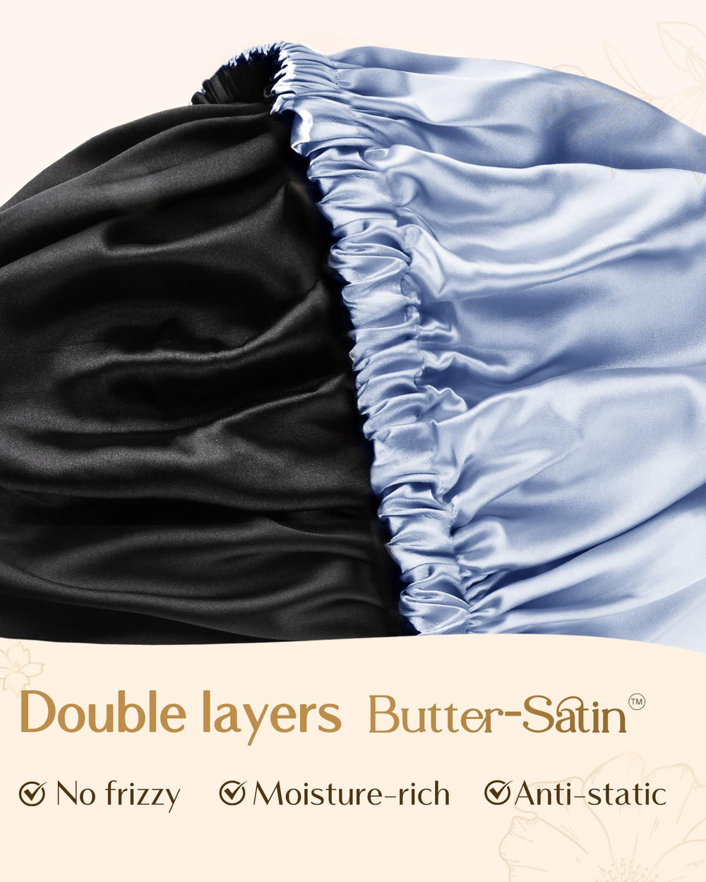YANIBEST satin bonnet worn during night use demonstrates comfortable, breathable sleep wear