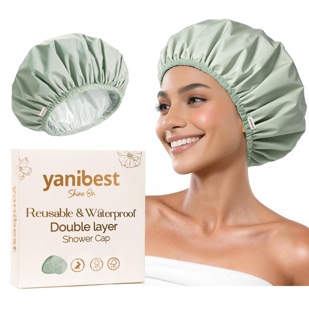YANIBEST shower cap waterproof protects hair during showers, keeping styles intact.