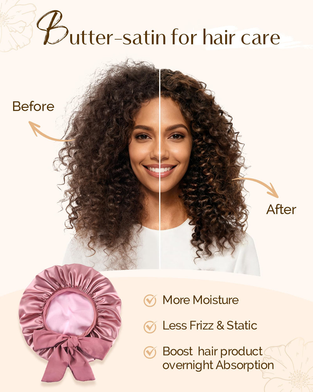 Yanibest bonete de uso diario para skincare y peinados suaves