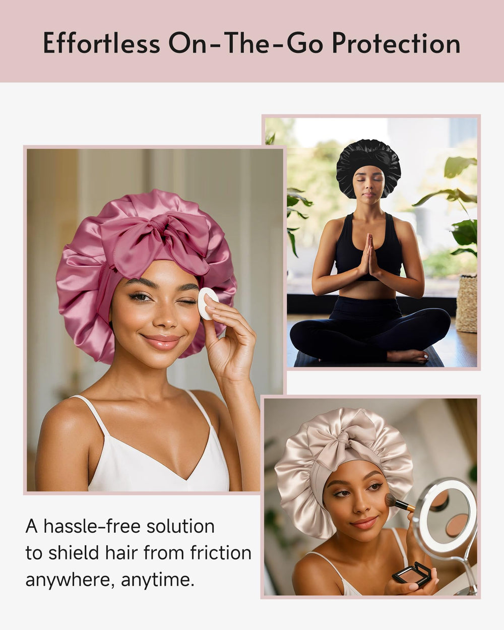 Yanideer cofia seda dormir suave y lujosa reduce fricción para cabello más suave.