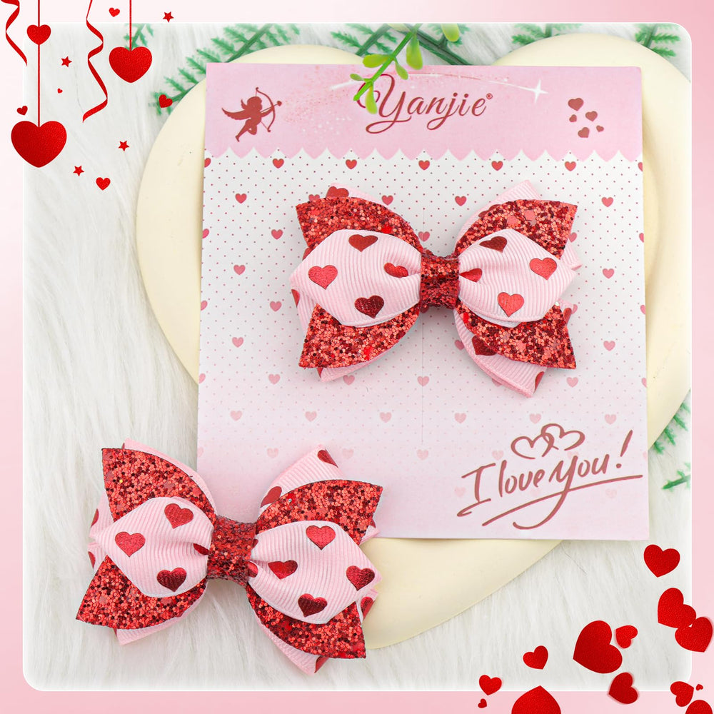 YanJie Valentine sparkle bow for stylish hairstyles and occasions.