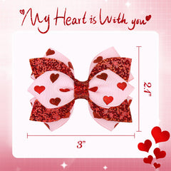 YanJie Valentine non-slip clip securing a pink heart bow.