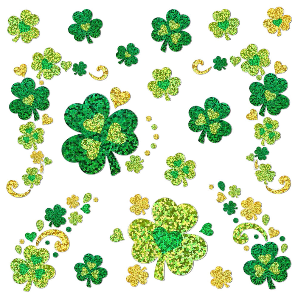 Pegatinas faciales Yanroom de San Patricio con tréboles brillantes para fiestas.
