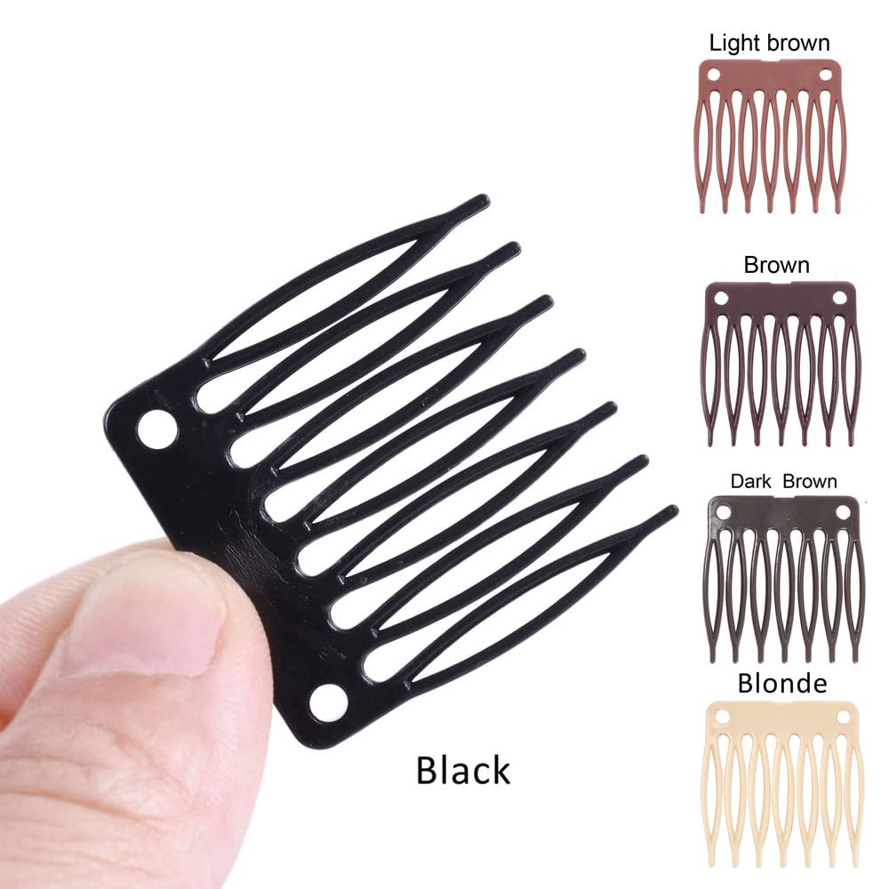 YANTAISIYU wig clip set in black, lightweight plastic, comfortable wear.