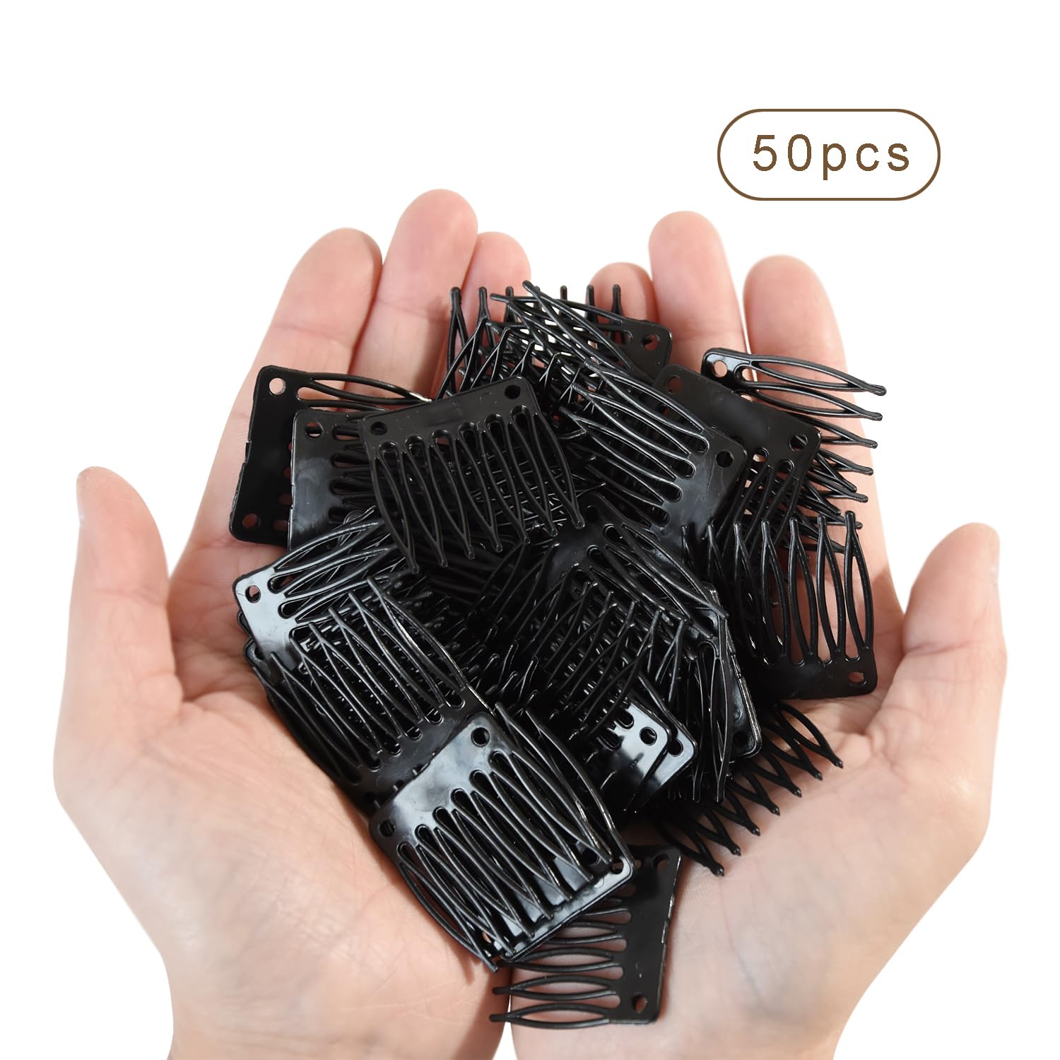 YANTAISIYU 50pcs wig accessories, multi-use clips, DIY wig crafting.