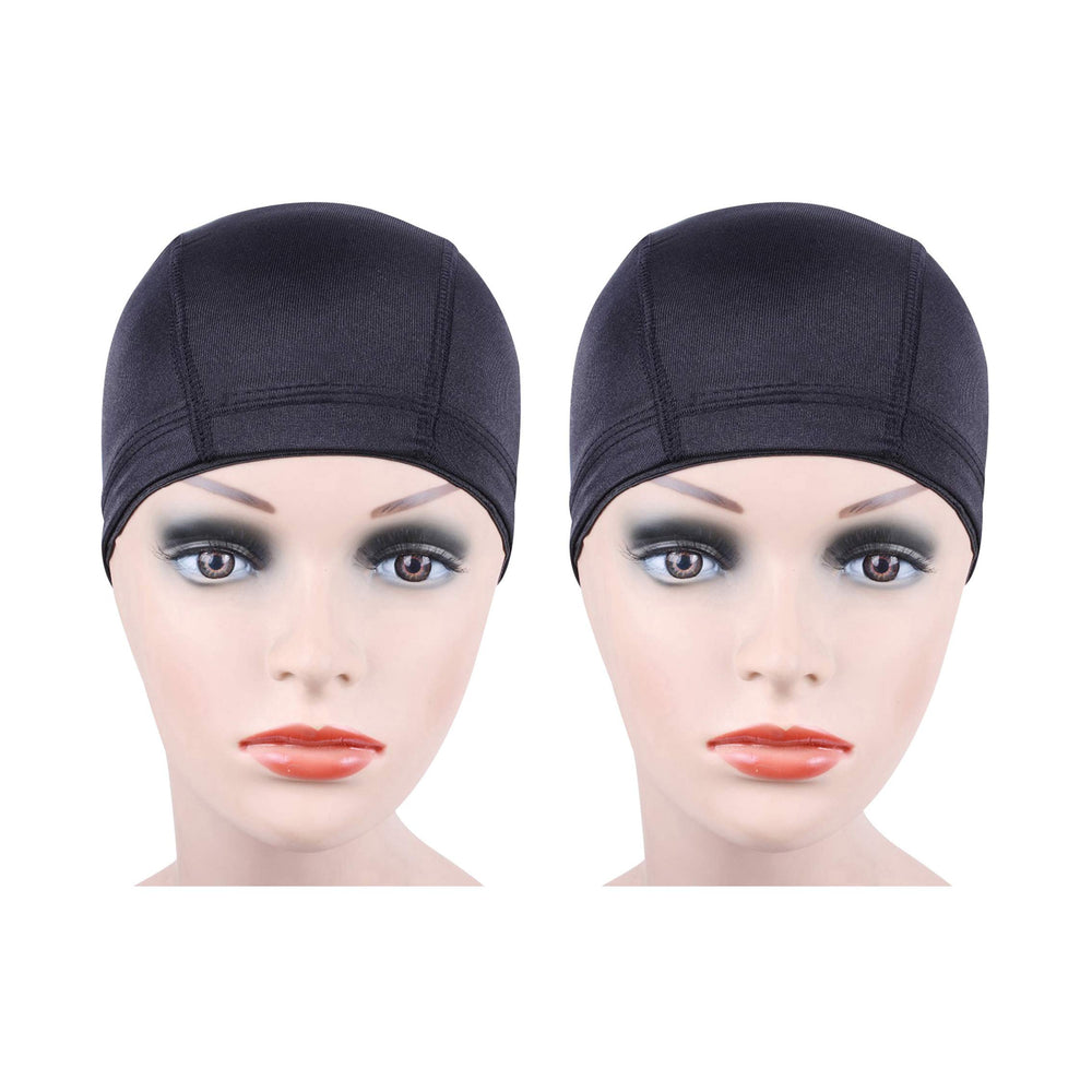 YANTAISIYU dome cap wig cap in black, 2-pack, easy wig construction.