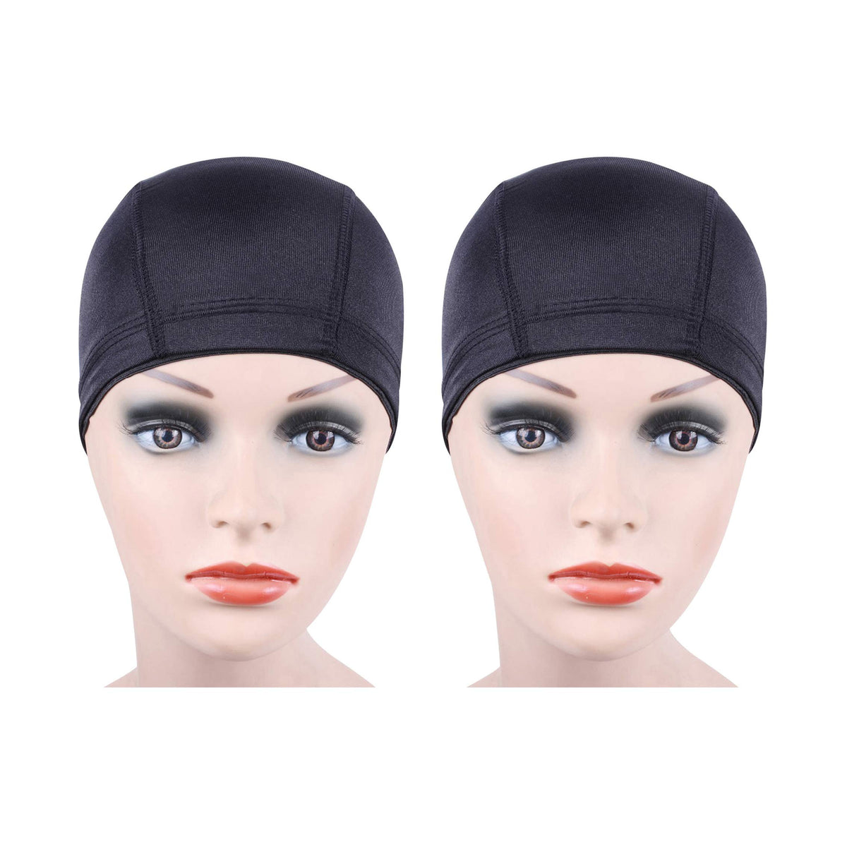YANTAISIYU dome cap wig cap in black, 2-pack, easy wig construction.