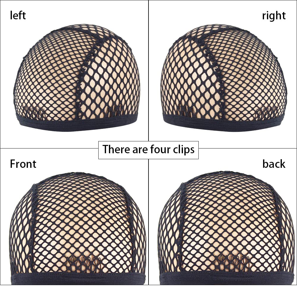 Mesh braided wig cap designed for breathable wear during styling.