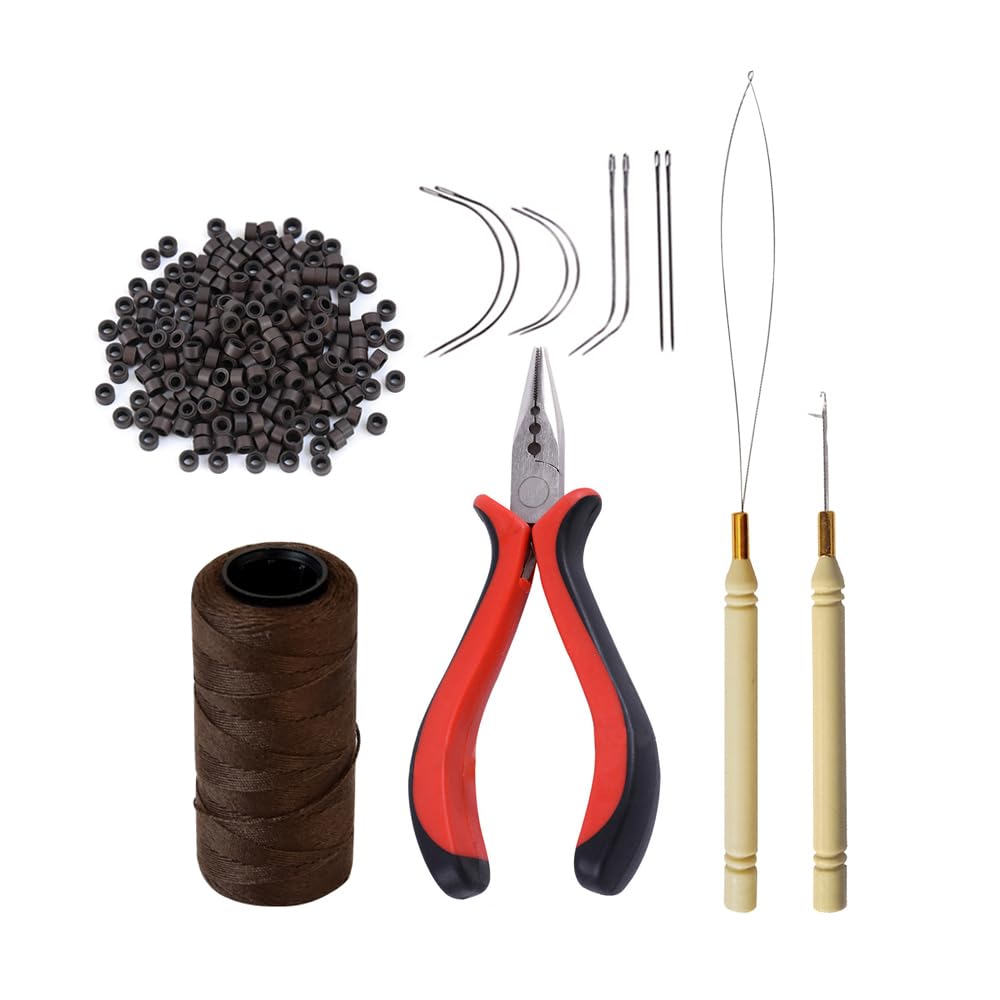 YANTAISIYU silicone micro lined beads for safe hair extension installation