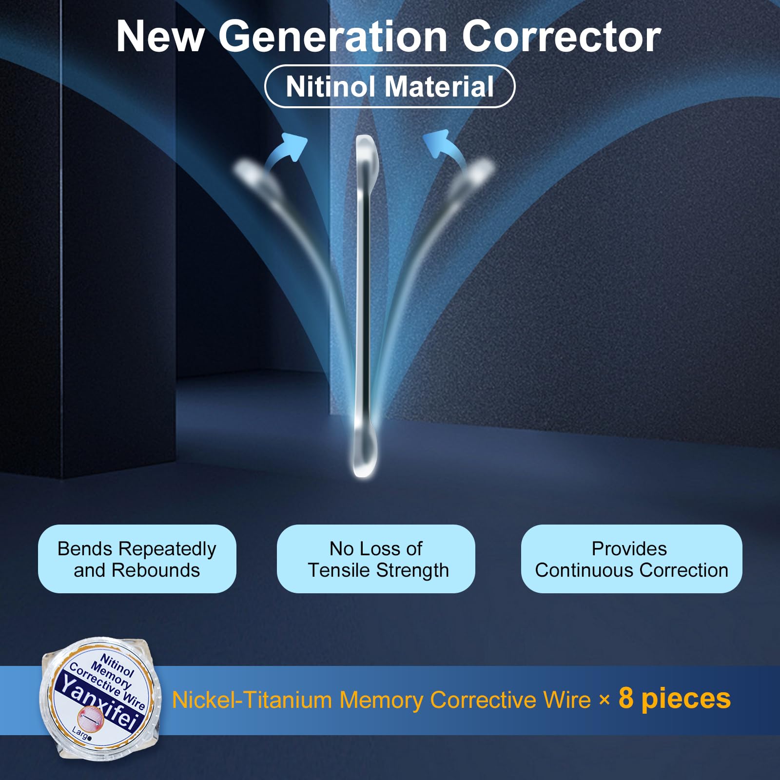 Yanxifei nitinol ingrown toenail corrector eleven-sixteenths in use aligns nail growth