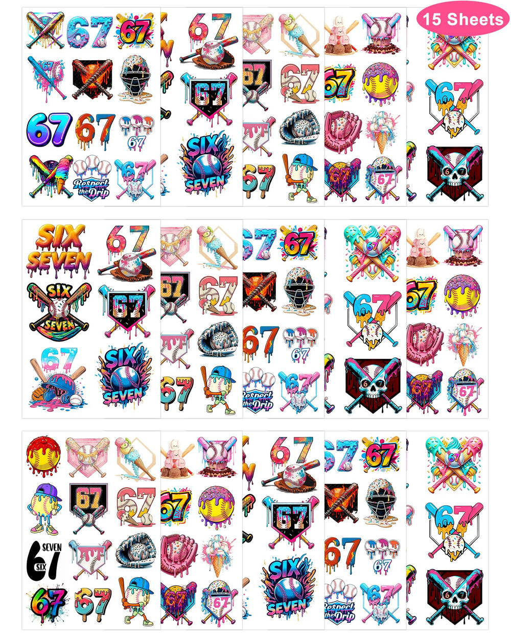 YanZonic ice cream drip baseball tattoos add vibrant accents to events