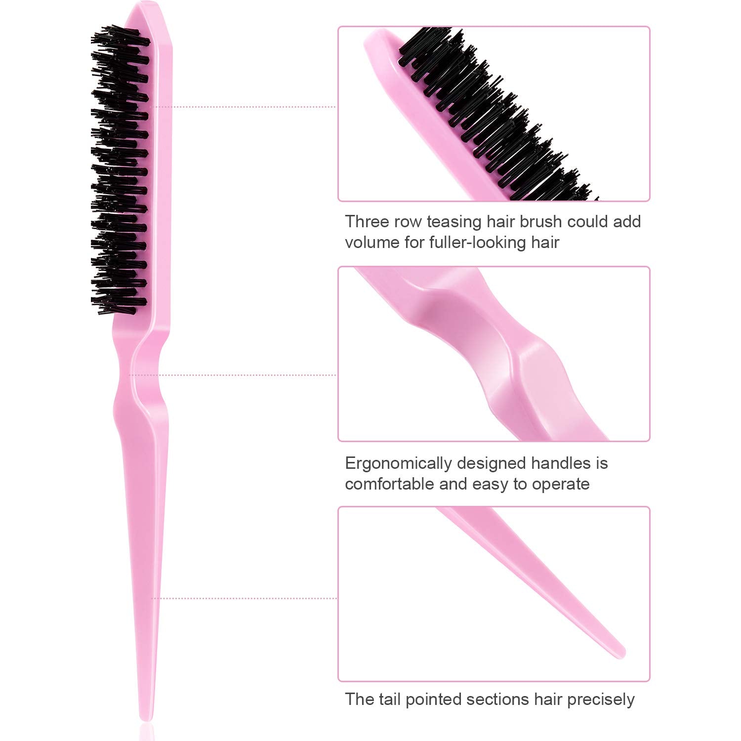 Yaomiao ergonomic-handle teasing brush for comfortable daily use.