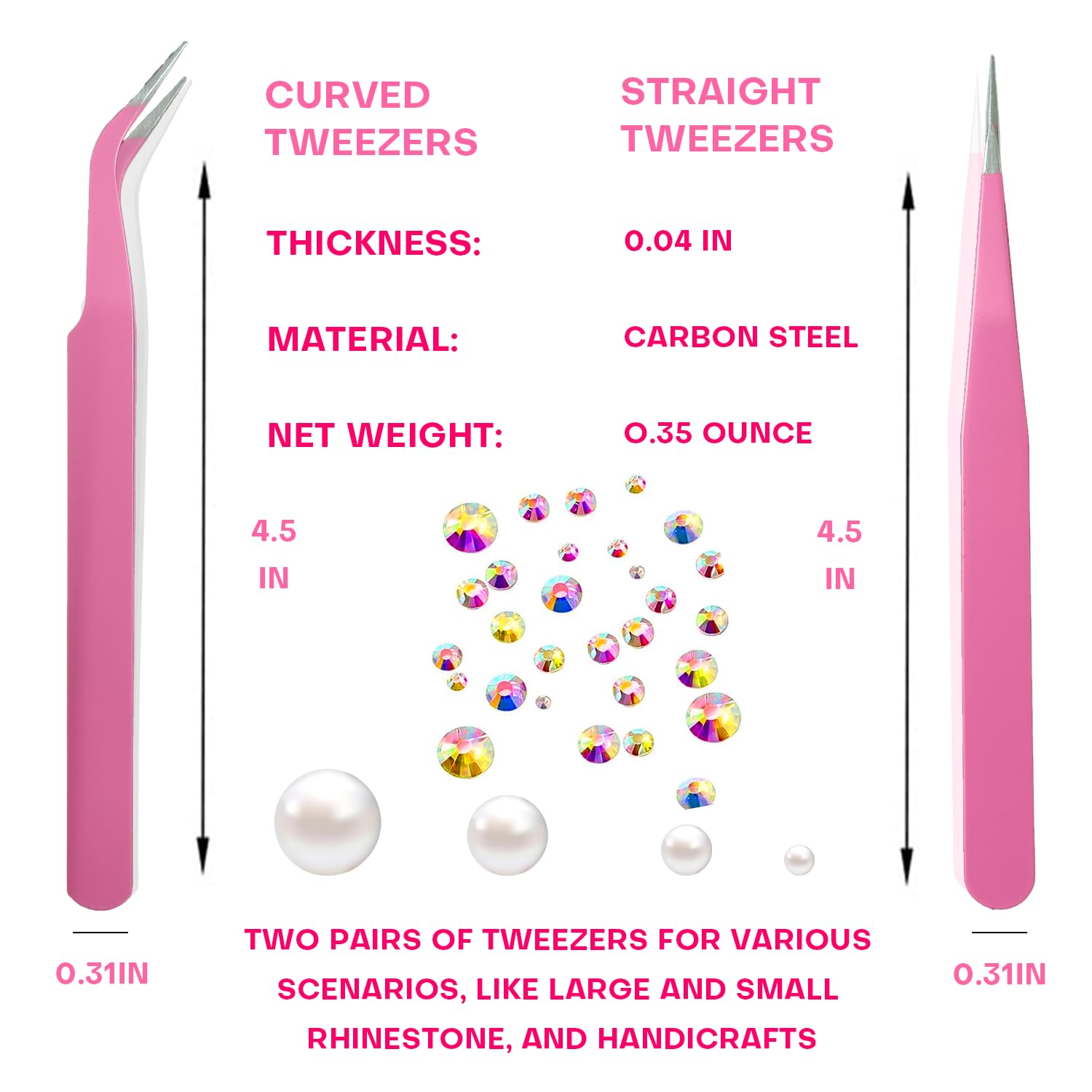 Yaoociy metal tip for pressing and adjusting gems with control.