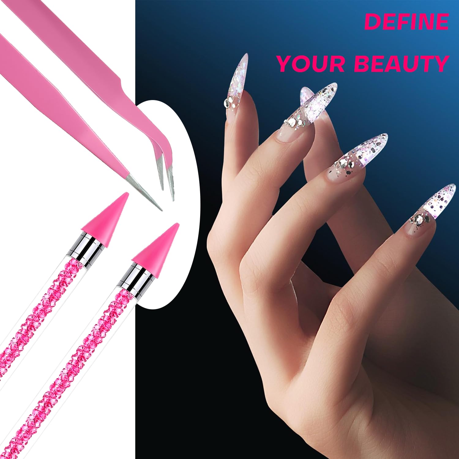 Yaoociy portable nail art kit for on-the-go DIY decoration.