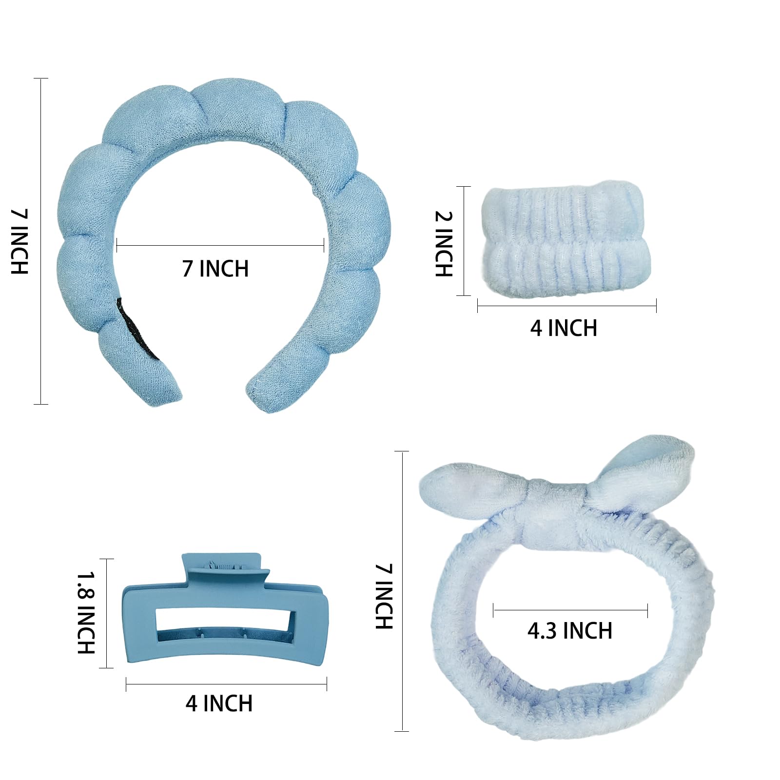 Yaqulen kit spa 7 piezas azul conjunto práctico para rutinas diarias