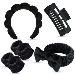 Yaqulen set spa 7 piezas, toalla-headband para lavado facial cómodo y absorbente.