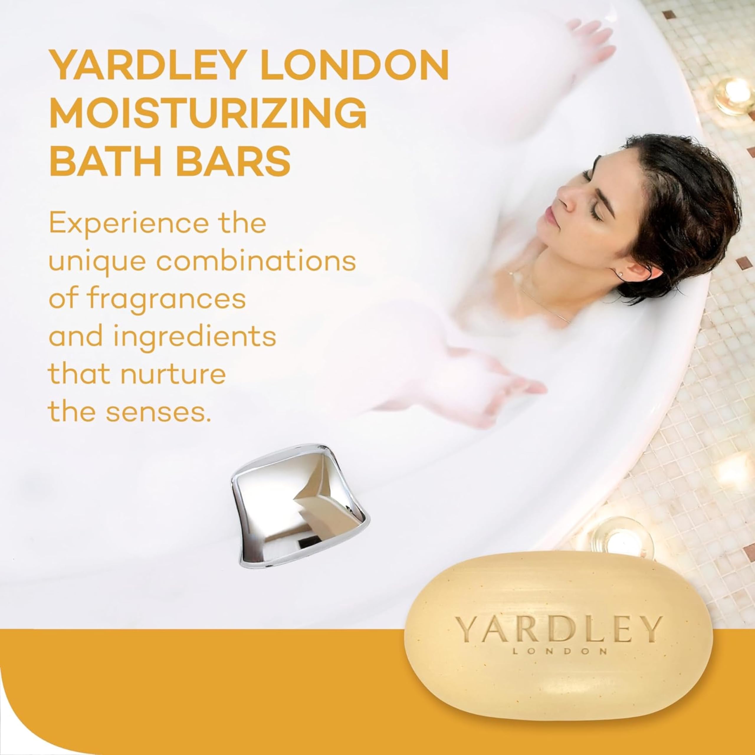Espuma cremosa de Yardley London con aroma a almendra.