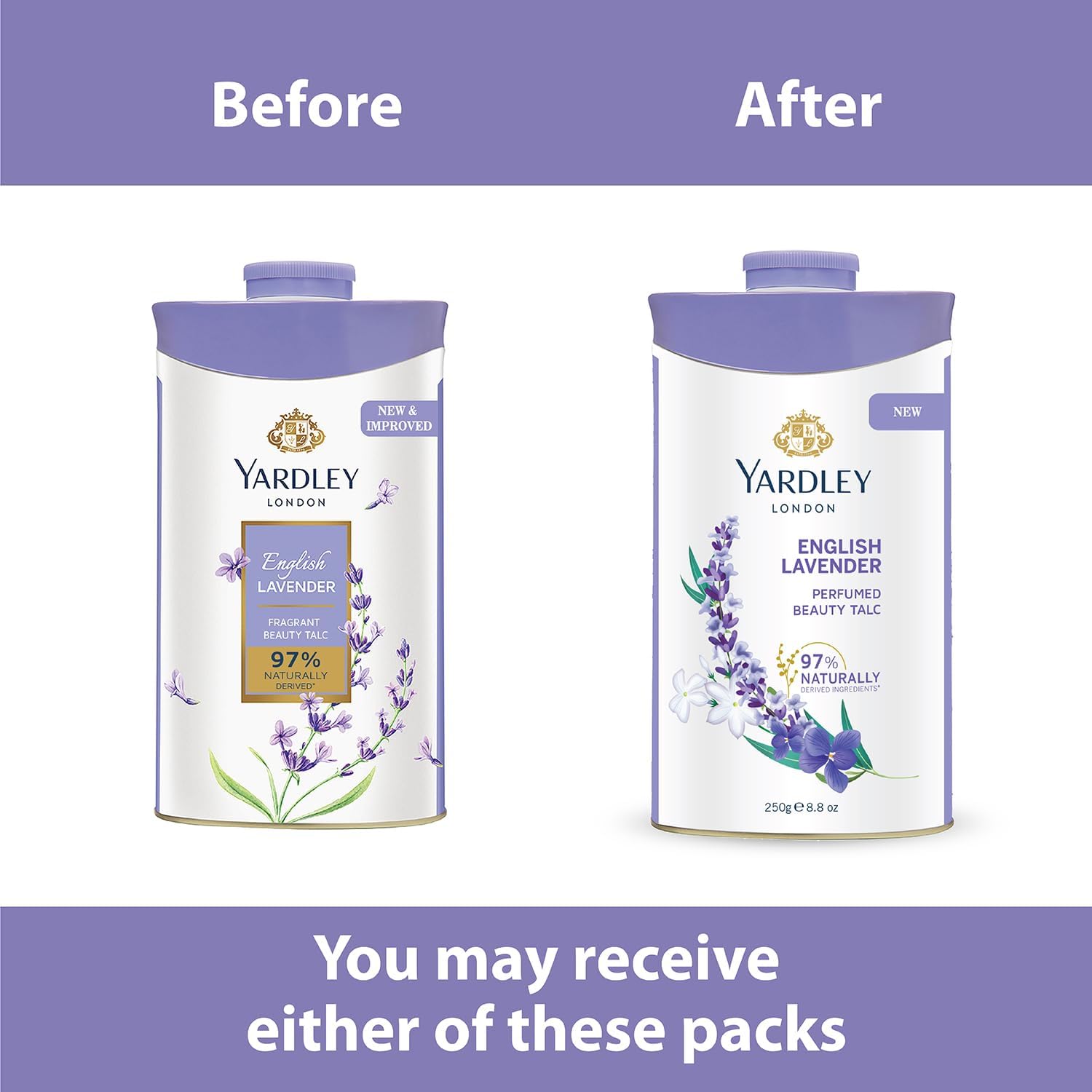 Yardley lavanda talco: fragancia suave para cuidado diario de la piel.
