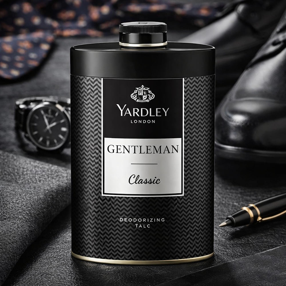 Elegant packaging enhances morning routine with a classic fragrance.