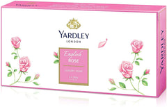 Yardley London jabon rosa inglesa, estuche de tres barras, uso diario.