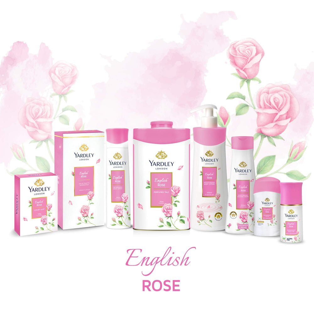 Textura espumosa suave con rosa inglesa en jabon Yardley.