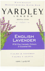 Yardley London Jabón de Lavanda Inglesa con aceites esenciales, ritual calmante para la piel