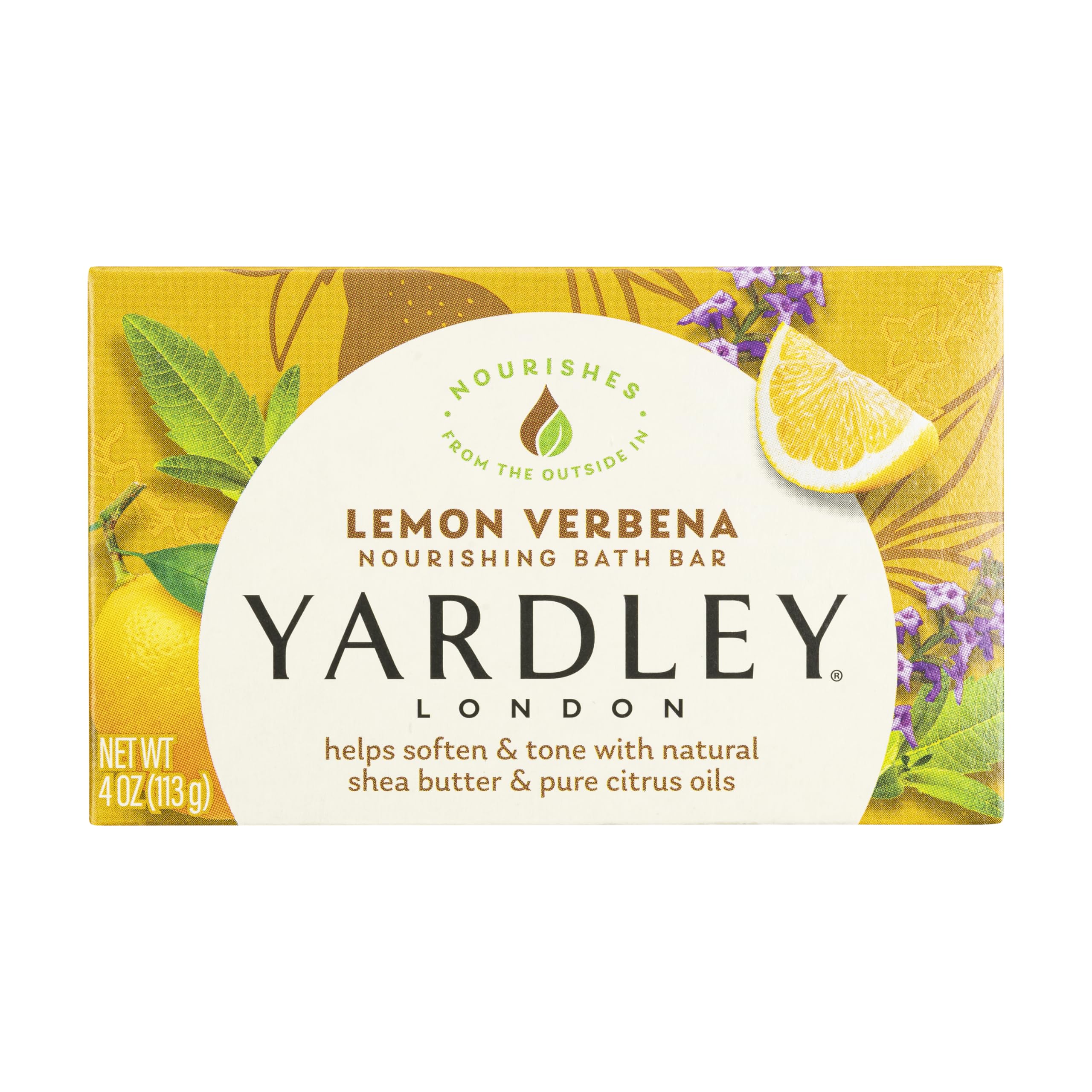 Barra de baño cremosa Yardley London Lemon Verbena para piel suave tras la ducha