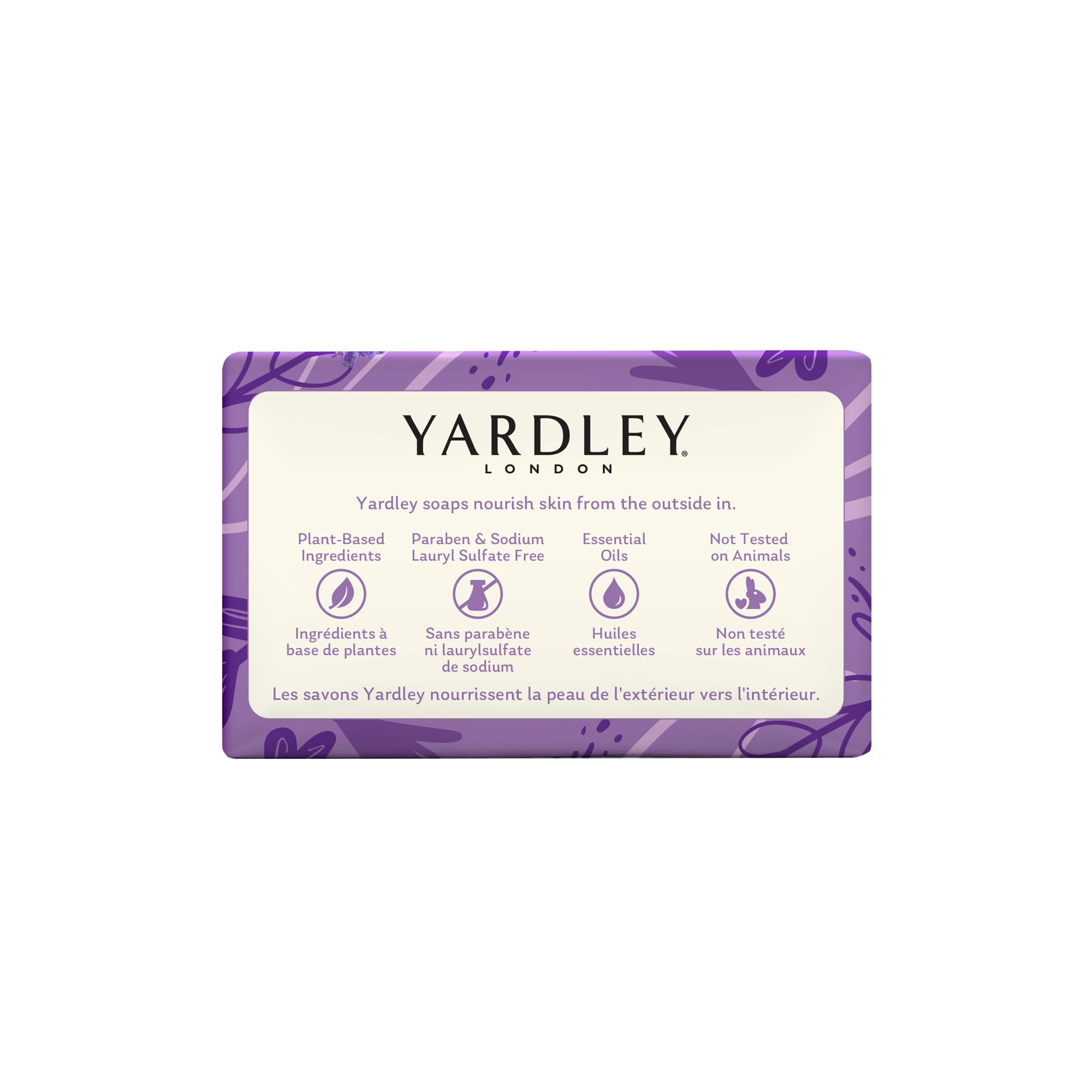 Yardley London Nourishing Bath Bar lavender extracts close-up signaling skin nourishment