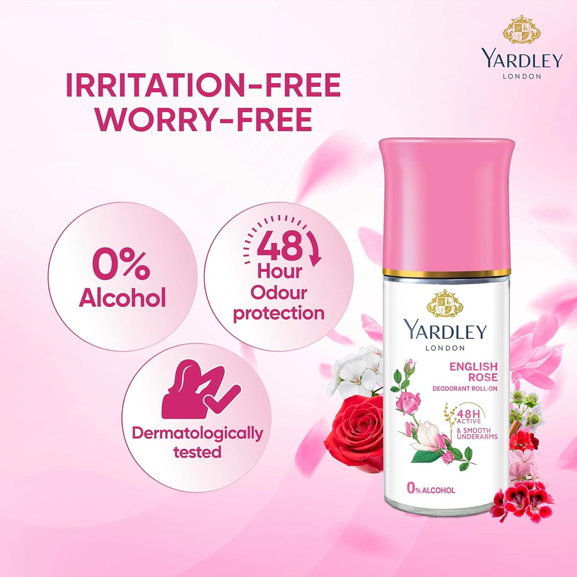 Protección de 48 horas con Yardley London Roll-On