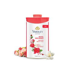 Yardley London Red Rose Talco: bote de 250 g con aroma duradero para la piel.